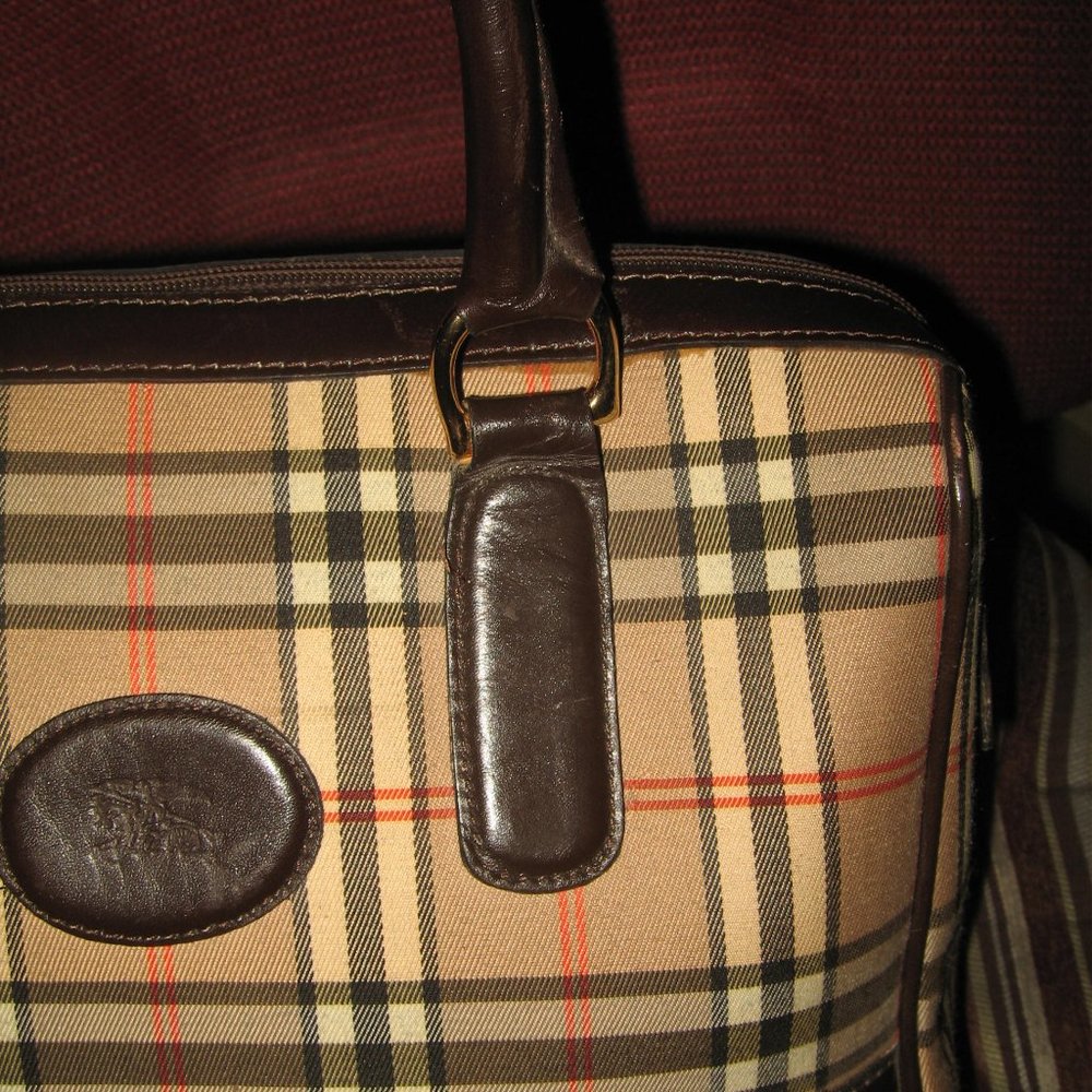 ❤️RARE VINTAGE BURBERRY NOVA CHECK RARE Doctors Bag Speedy Purse +Zipper Pull - Picture 3 of 9